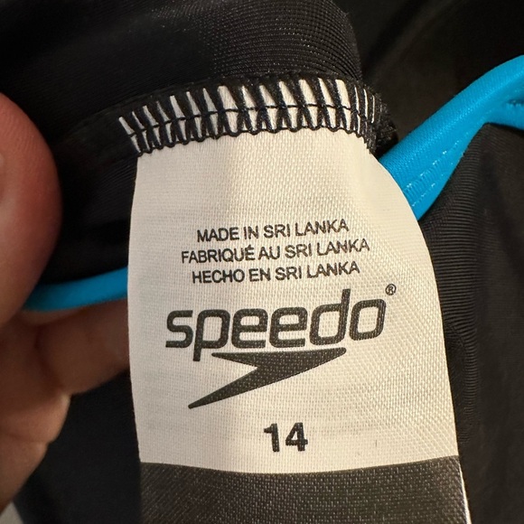 Speedo Black and Blue Performance One-Piece Swimsuit - Picture 9 of 10